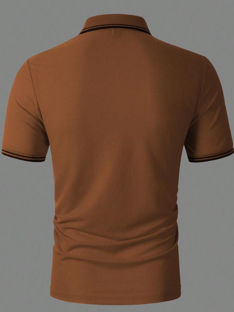 Men's Short Sleeve Polo Shirt With Contrast Edge