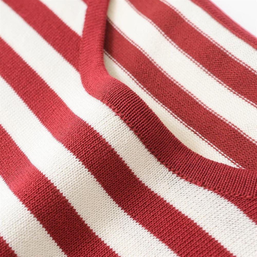 Women's Striped Slim Fit Round Neck Short Sleeve Knit Top - Spring/Summer 2025 Collection