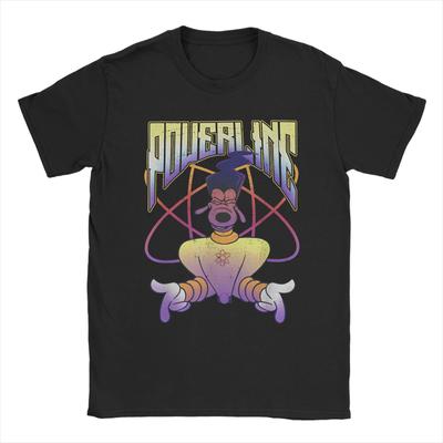 A Goofy Movie Powerline Logo Portrait T Shirts Men's Cotton Humor T-Shirts Crewneck Cartoon Tee Short Sleeve Merchandise Printed