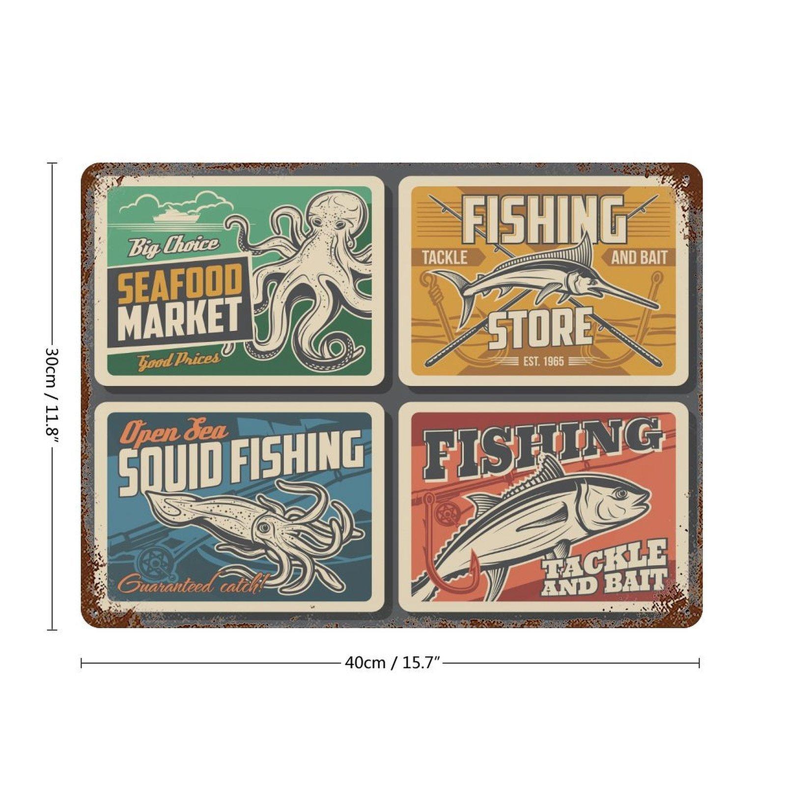 

1-Pack shabby retro metal sign panel, 20×30cm and 30×40cm, rustic wall decor for garage, cafe or living room 30*40CM