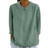 Autumn 2025 Solid Color Loose Lapel Top - Women's Three-Quarter Sleeve