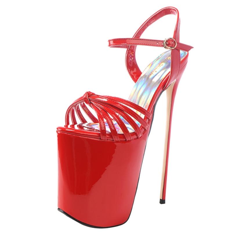 

Роскошные женские босоножки на платформе 19 см, летние туфли на очень высоком каблуке, сексуальные шлепанцы на каблуке, танцевальная стриптизерша, фетиш-обувь для женщин 34