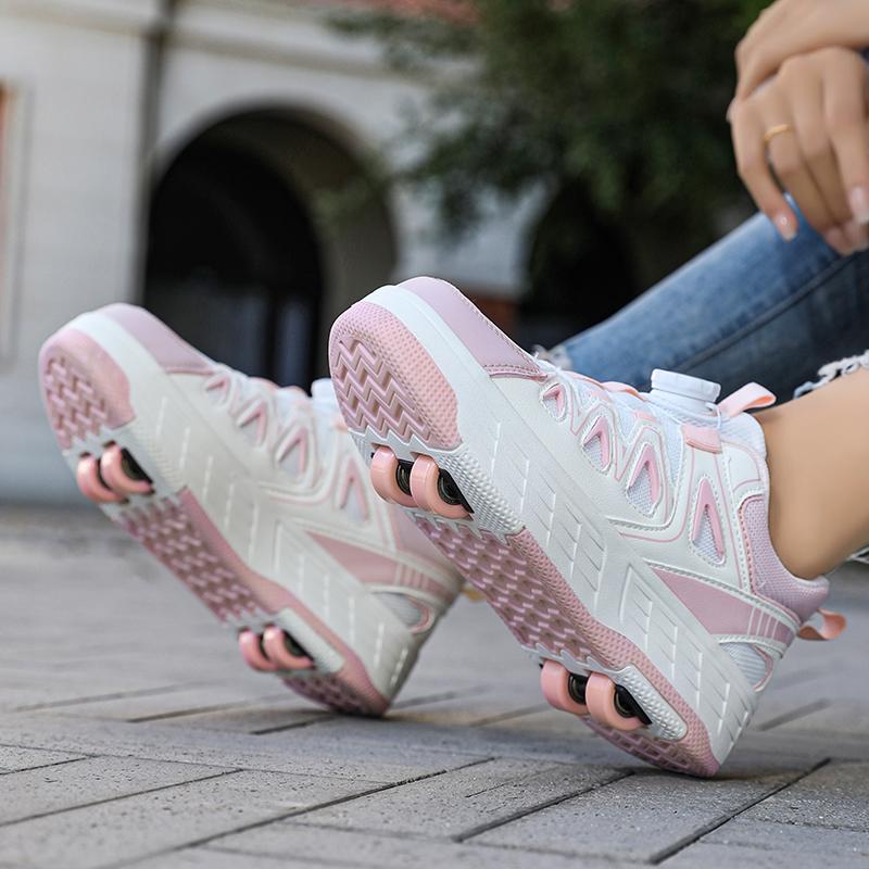 Children's Four-wheel Sports Boots Roller Skating Can Be Hidden As Flat Sneakers Walking Shoes Children's Sports Shoes Walking Shoes