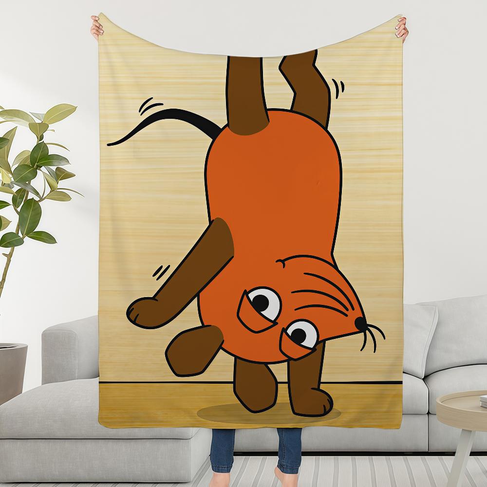 Cartoon Die Sendung Mit Der Maus Blanket Throw Super Cosy Plush Living Room Sofa Couch Childish Birthday Gifts Size: 75*100cm, Weight: 230 GSM
