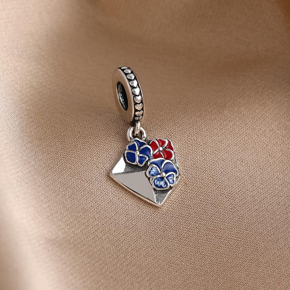 Spring Series Butterfly Pendant Clip Beads Earrings 925Silver Colored Inlaid Stone Fit Exquisite Bracelet Women DIY Jewelry Charm