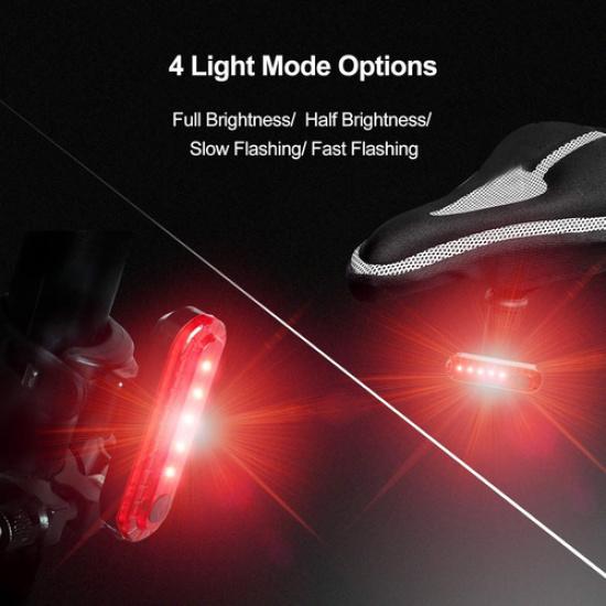 USB Rechargeable LED Bike Tail Lights 2 Pack, Bright Bicycle Cycling Rear Light,