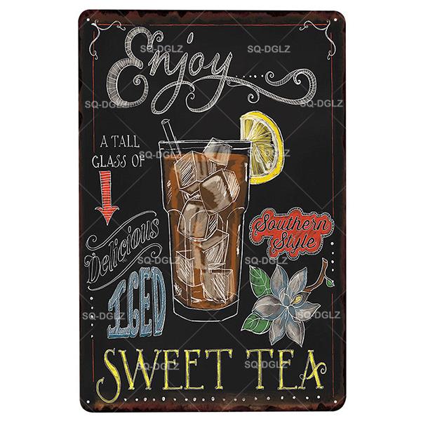 [SQ-DGLZ] Mojito Metal Sign Vintage Metal Plaque Plates Decor For Pub Bar Home Wall Decor Tin Signs Cocktail Poster Gift