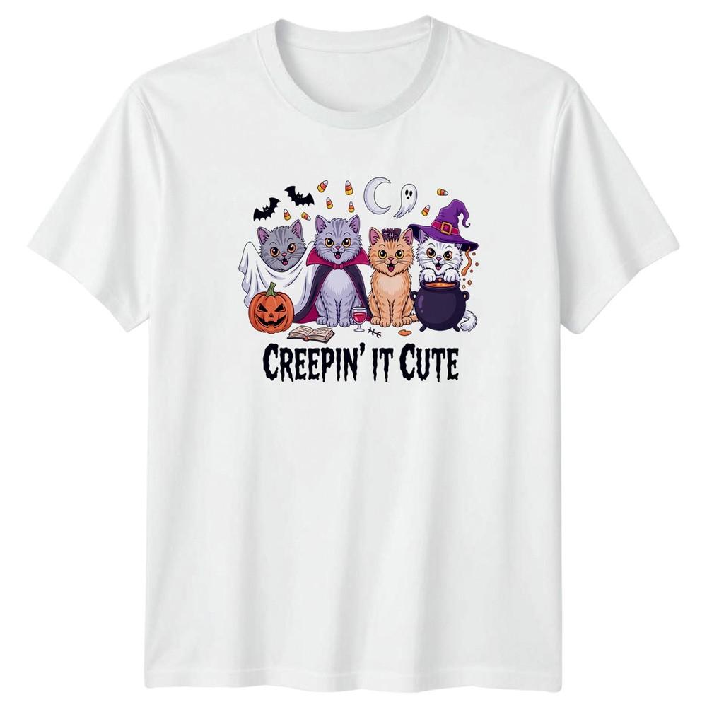 Creepin It Cute TShirt Spooky Cats Halloween Halloween Gift For Him And Her S