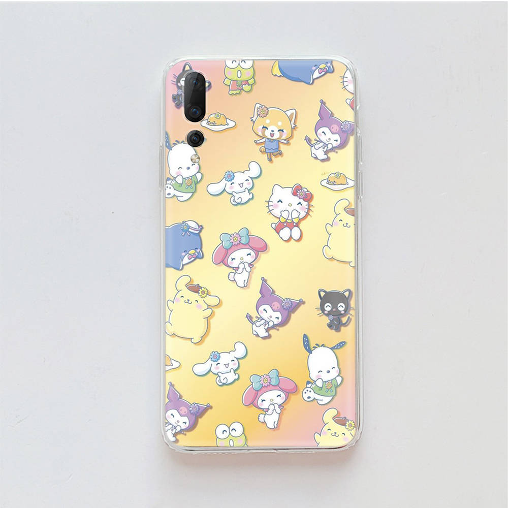 Transparent Case for Samsung A04 A14 A23 M33 M53 Realme 10 9 C35 C55 VIVO X80 Infinix Hot 30 Note 11 Tecno Spark 8P Pro L-7 Sanrio Characters