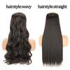 MERISIHAIR Long Wavy Synthetic Fiber 22 Inch 5 Clips Hair Extensions Wavy Straight Hairpiece Black Brown Blonde Daily Wear