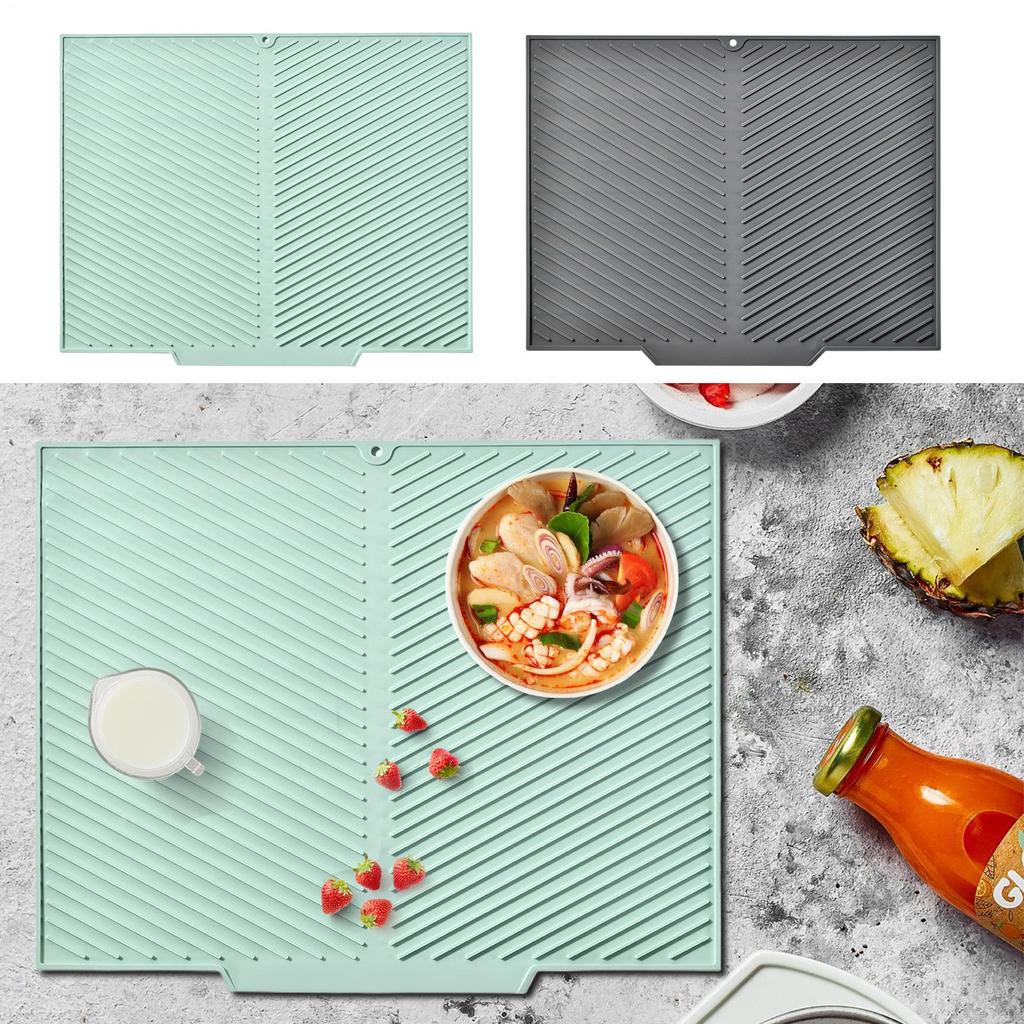 Dish Drying Mat Silicone Dish Pad Draining Mat Anti Slip Kitchen Countertop Protector Dishes Pad For Countertops Utensils