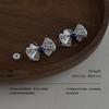 Retro hollow bow stud earrings, natural stone embellishment with diamonds, niche light luxury, sweet and cool temperament, high-end earrings for women