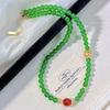 6Mm High Quality Ice-Permeable Imperial Green Natural Green Chalcedony Chalcedony Design Clavicle Chain Necklace