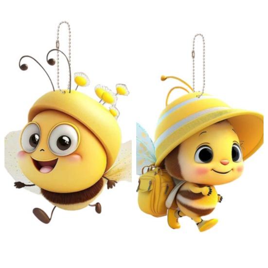 Pszczoła Dekoracyjny Wisiorek Akrylowa Wisząca Ozdoba Uroczy Wygląd Żywy Kolor Lekki Urok Wisiorka Choinkowego