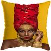 Pillowcase Bedroom Black and Gold African Woman  Living Room Pillow Decoration Cushion