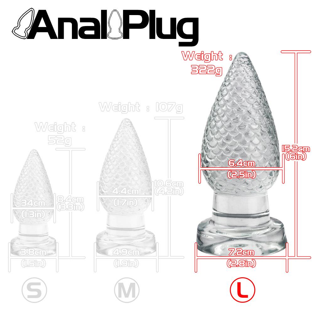 Multi-size Transparent Rear Hole Anal Plug with Suction Cup and Soft Stimulation for SM Play