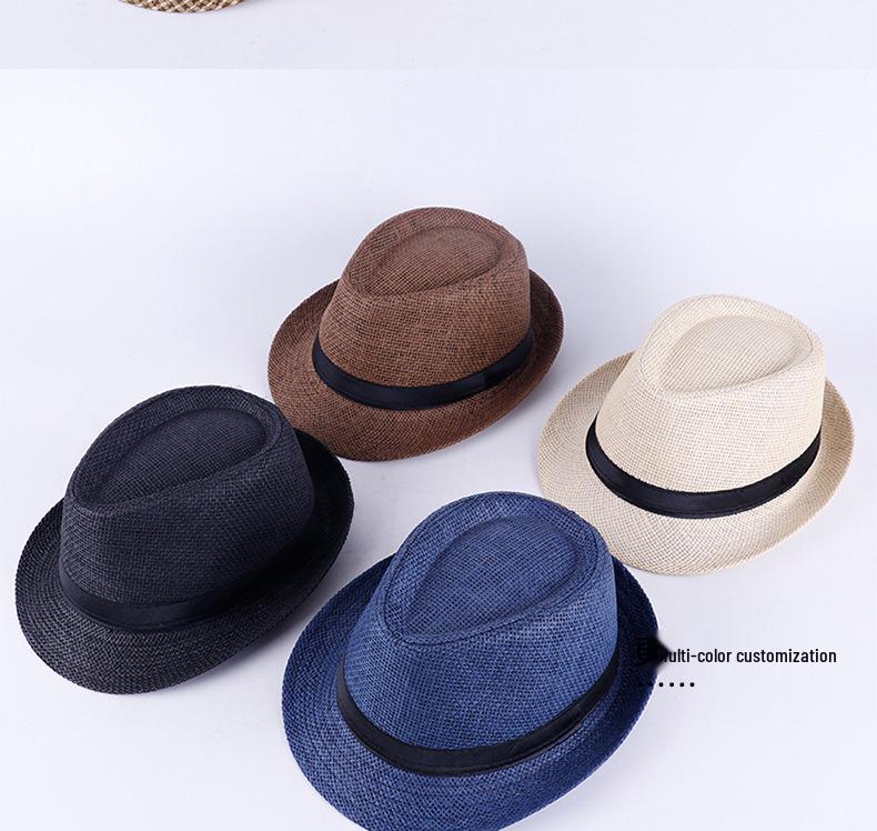 Unisex British Retro Fedora Short-Brim Round Crown Hat with Sun Protection