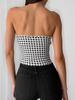 European and American Style Plaid Fishbone Tie Corset Vest for Women