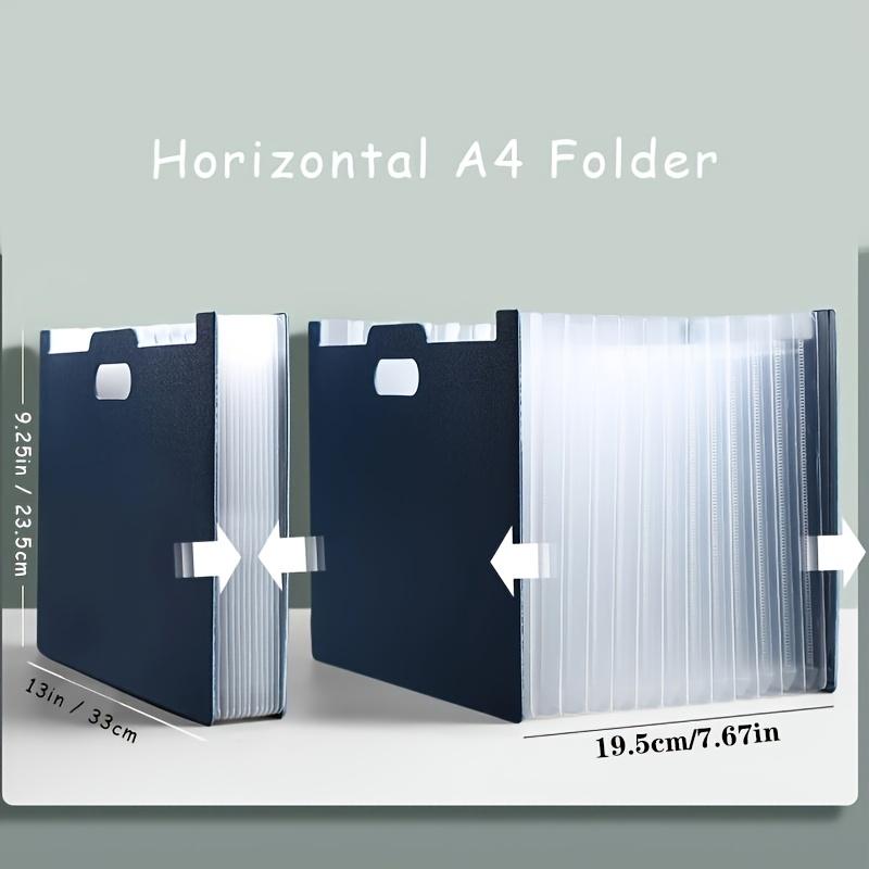 1pc Durable Plastic Art Portfolio Organizer - Multi-Layer, Labeled File Storage Folder with Protective Sleeves for Office & School, Available