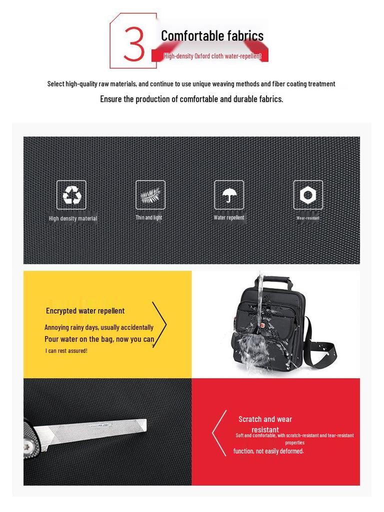 Pánská oxfordská taška přes rameno Swiss Army Knife: Vertikální crossbody a kabelka pro dojíždění do práce