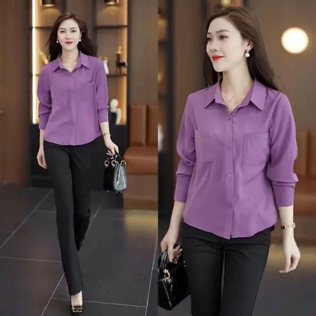 Women's Fashion Slim-Fit Long Sleeve Blouse - Early Autumn 2024