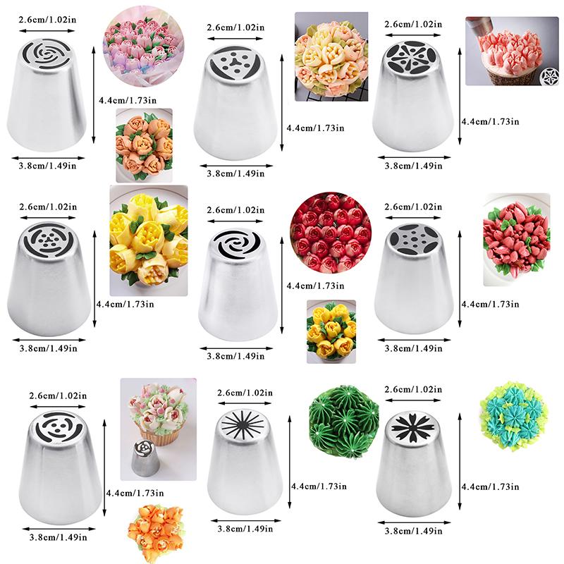 20pcs Torch Russian Piping Tips Cake Decorating Genuine Icing Nozzles Ball Tips Frosting Bag Baking Cupcake Cookies Supplies