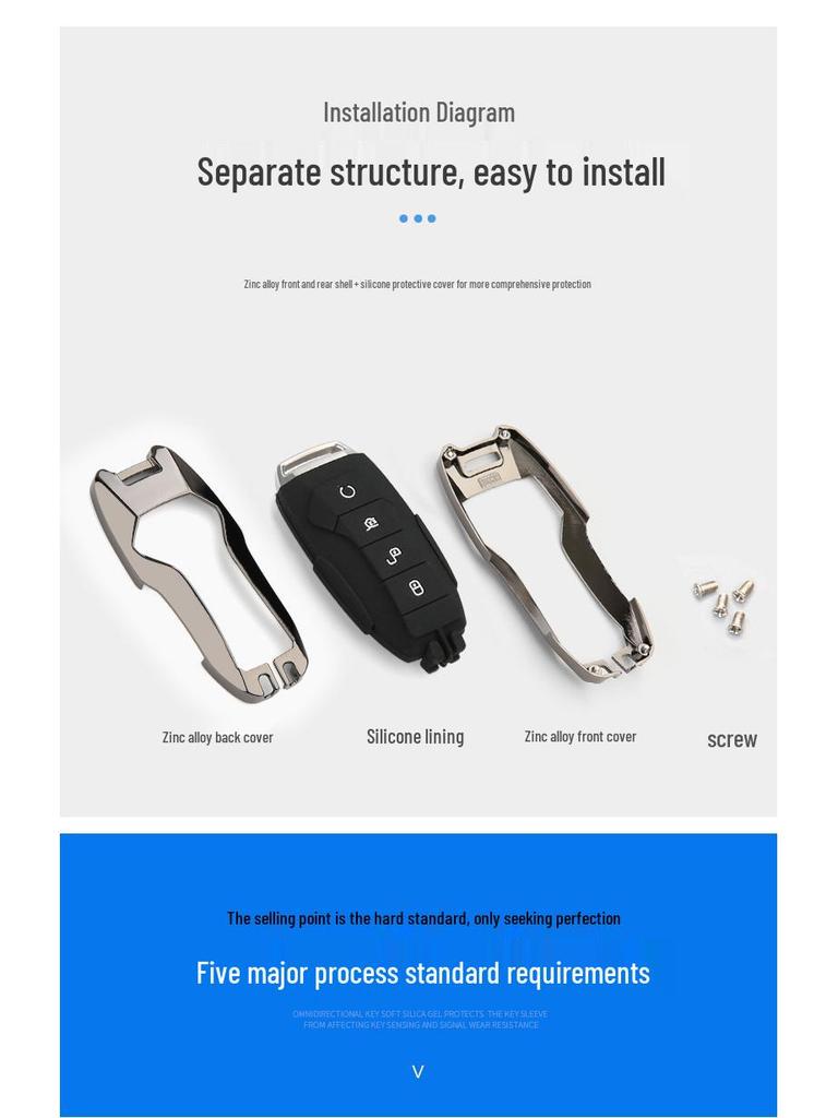 BYD Tang & Qin Pro New Energy Car Key Shell Case for Second Gen