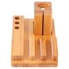 Multifunctional Bamboo Watch Holder Desktop Phone Rack Laptop Storage Organizer for Home Office