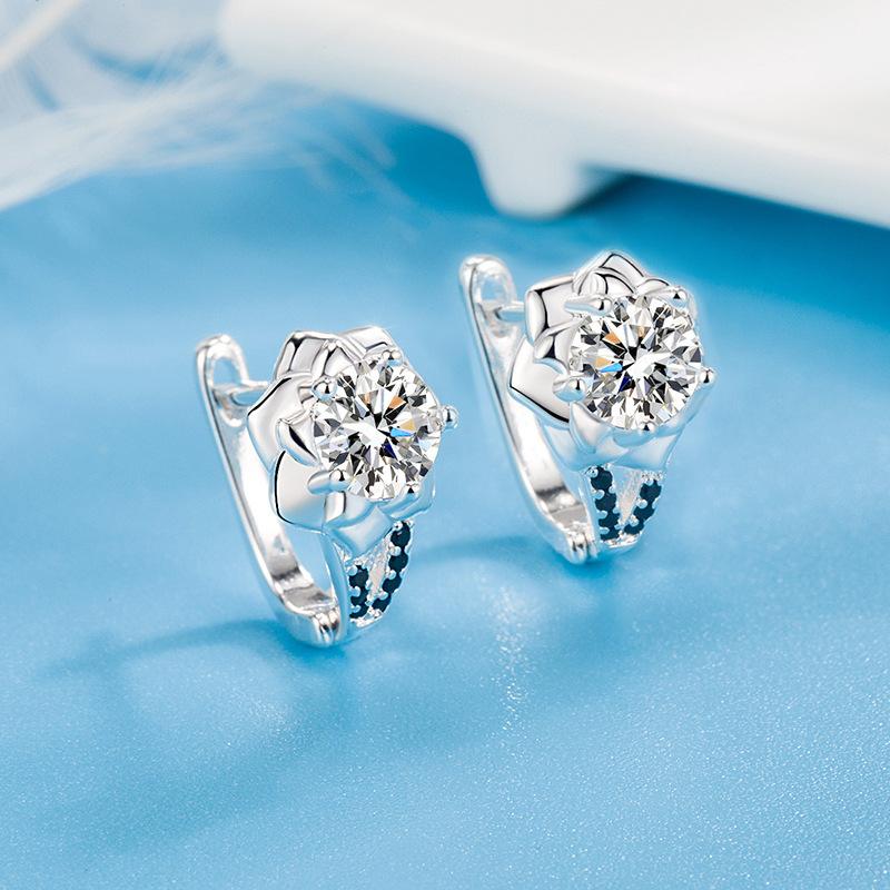 New 925 Silver Heart Stud Earrings Fashion High Quality For Women's Wedding Fine Jewelry Accessories Party Gifts