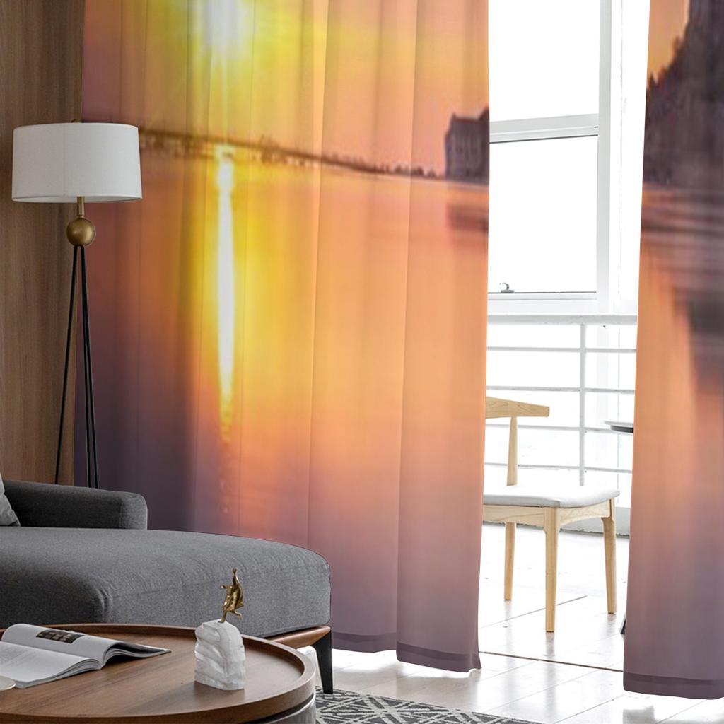 MONT SAINT MICHEL FRANKREICH Transparenter Vorhang Für Wohnzimmer Schlafzimmer Voile Vorhänge Für Fenster Organza Vorhänge Party Tüll Vorhänge