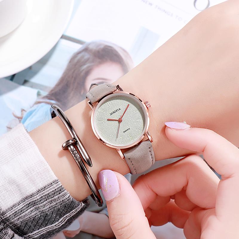 Korean Simple Thin Leather Strap Wristwatch for Couples - Versatile College Style