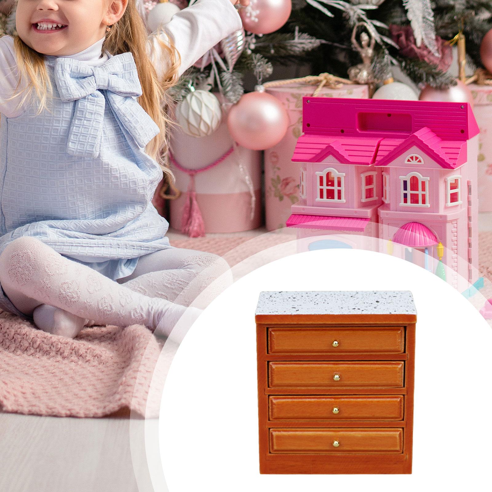 1:12 Dollhouse Kitchen Cabinet Painted Furniture Toys Child Doll Toys Accessory