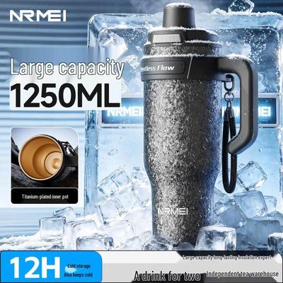 nRMEi Insulated Stainless Steel Water Bottle with Straw & Pop-up Lid
