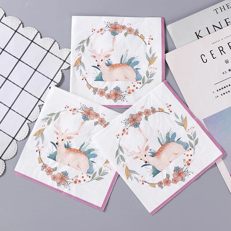 20pcs/Pac 33*33cm 2-Ply Disposable Party Napkin Cartoon Pattern