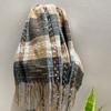 Red Plaid Scarf Female Christmas Winter Korean Atmosphere Scarf Autumn and Winter Warm with Coat Versatile Send Girlfriend
