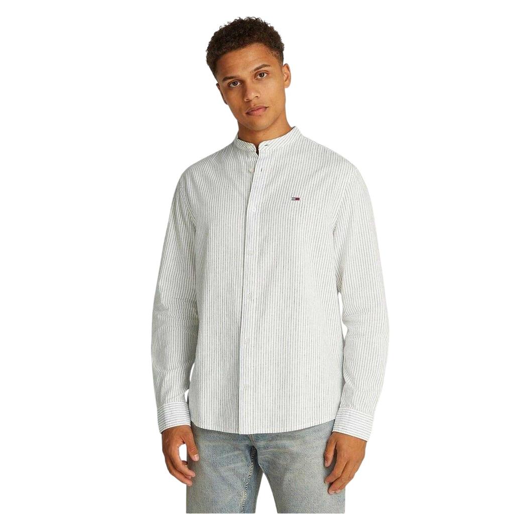Tommy Jeans Mens Linen Long-Sleeved Shirt