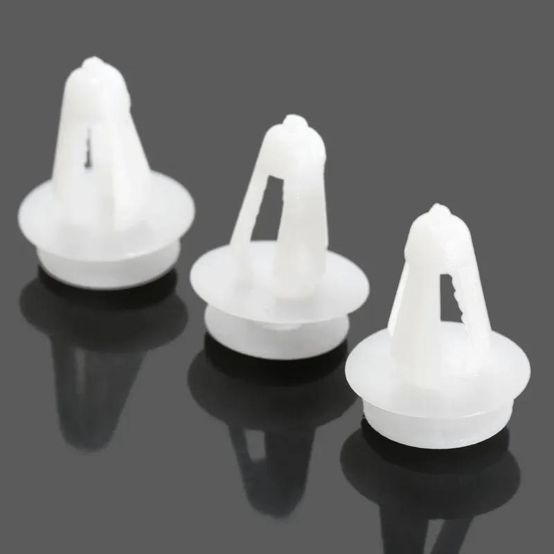 50Pcs/lot Plastic Push Type Fastener Rivets Fender Clips Universal Fit 7mm Hole White Car Bumper Door Retainer Trim Fender Clips