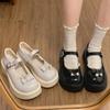 Black Round Head, Light Mouth, Platform Single Shoes, Small Leather Shoes, Versatile with Skirts, Mary Jane Shoes