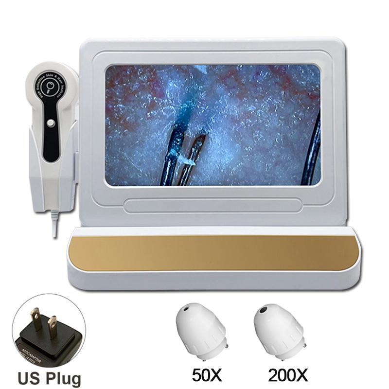10 Inch LCD Scalp Detector Digital Hair Skin Analyzer Microscope for Hair Follicle Testing and Skin Analysis Magnifier 50/200X