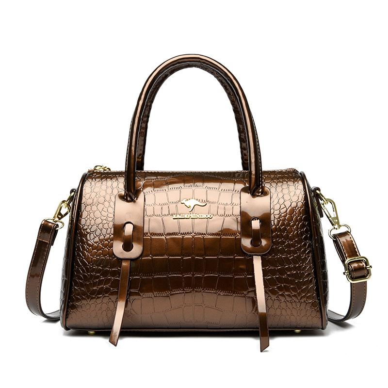 Elegant and Sophisticated Handbag Shiny Leather Large-capacity Single-shoulder Bag Fashionable Crossbody Bag