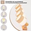 4-spot Ceiling Light - NETTLIFE - 4 Lamps - Wood - 350° Adjustable Fabric Lampshade - E14