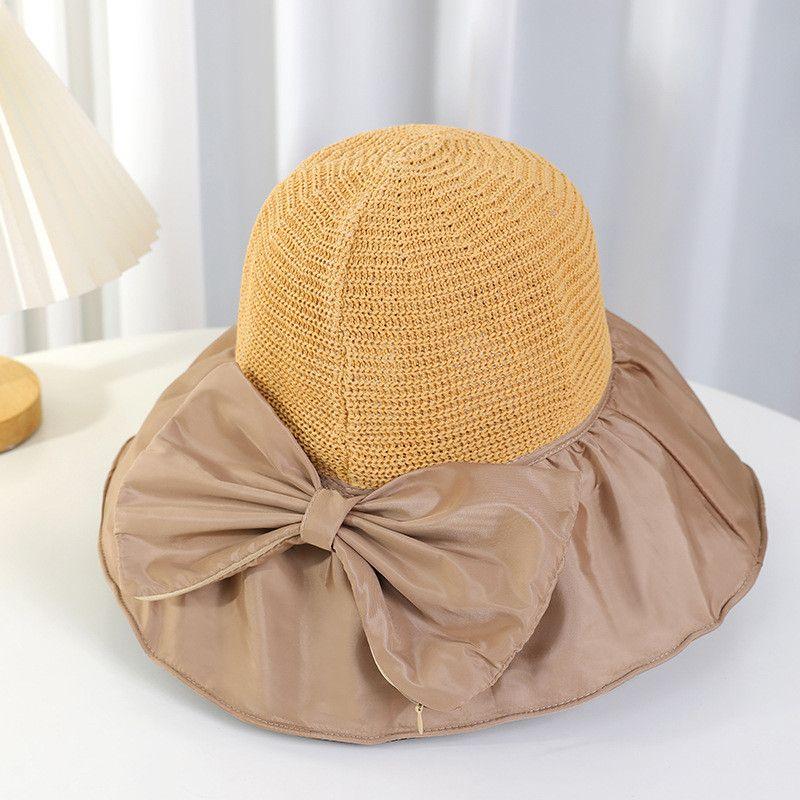 

Internet Celebrity Sun-Proof Bucket Hat Female Summer New Big Brim UV Protection Beach Hat Vinyl Fashion All-Match Hat Black Dome-XMZ041 khakis All yards
