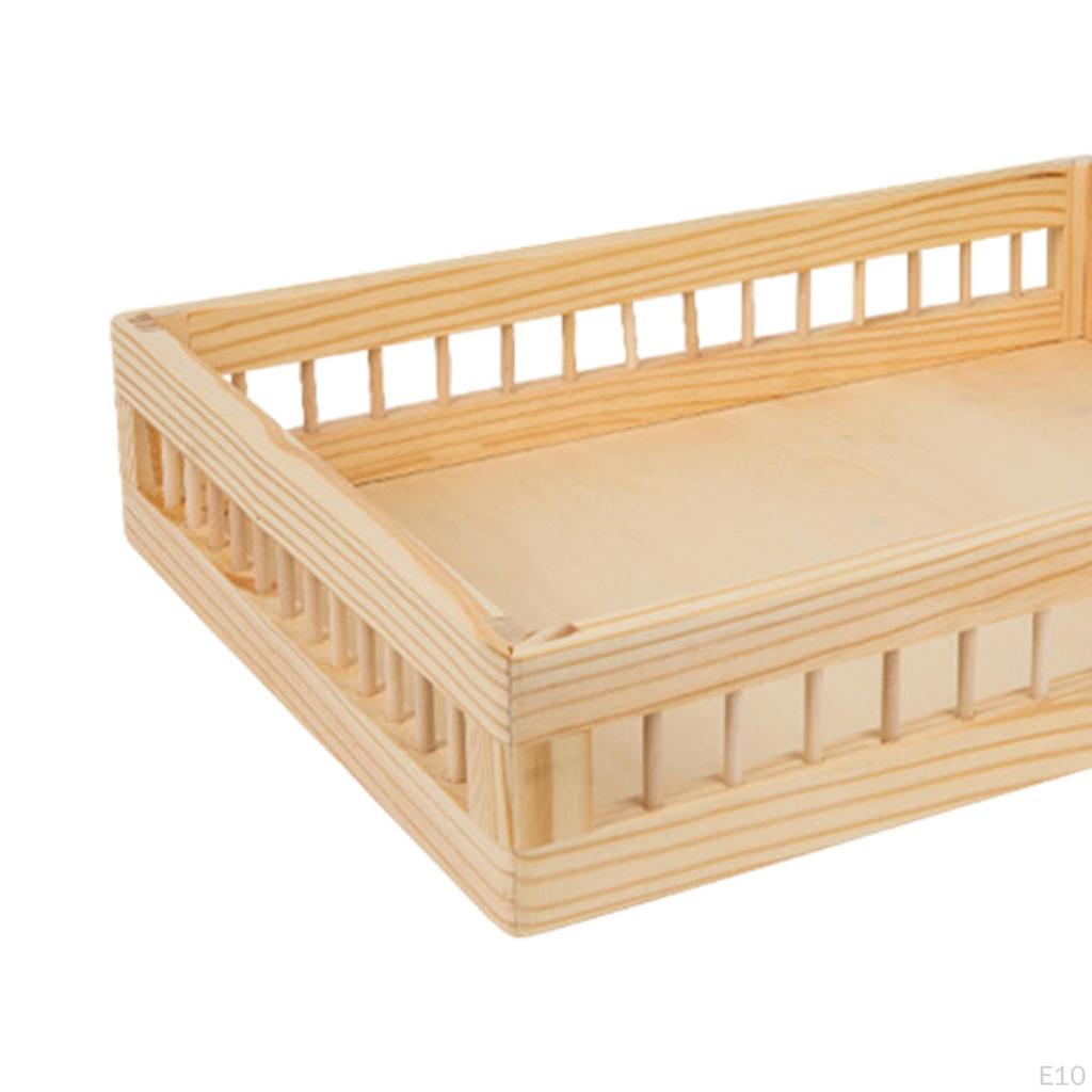 Drewniany Kosz do Przechowywania Dekoracyjny Wielofunkcyjny Blat Przenośny Pudełko Drewniany dla