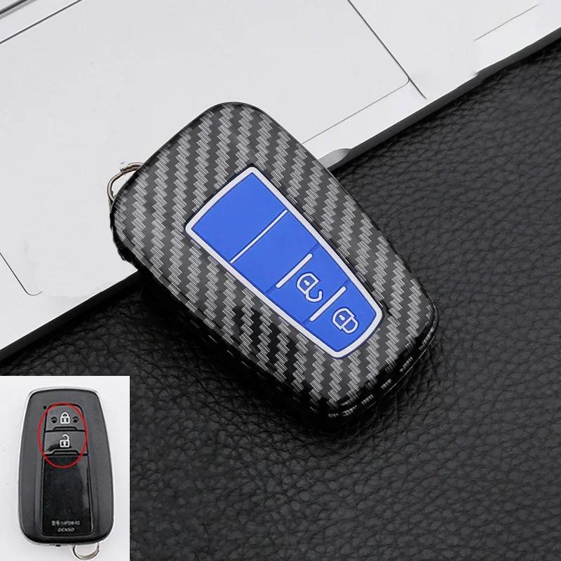 ABS Carbon Fiber Car Key Case Cover Shell For Toyota Prius Camry Corolla CHR C-HR RAV4 Land Cruiser Prado Protector Accessories