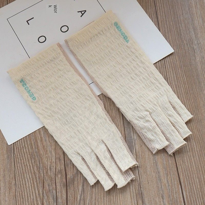 

Genoda Genoda Women s Cotton Half Finger Gloves Pale beige One size