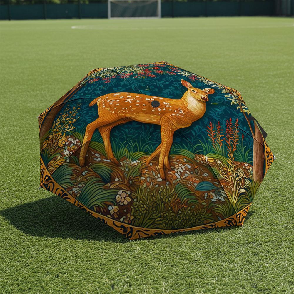 

1 PC Automatic Folding Umbrella- Animals and plants Pattern, Portable & Foldable Design with 8 Ribs, Christmas Birthday Gifts