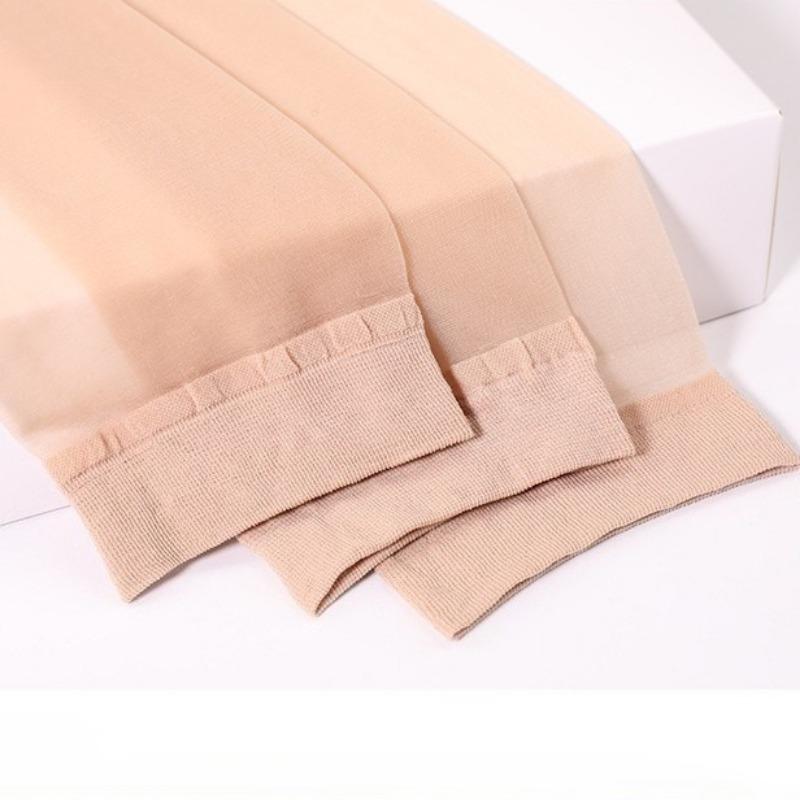 10Pairs Solid Color Socks Women Sexy Elastic Silky Transparent Thin Short Stockings Ladies Casual Ankle Socks