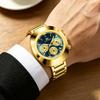 VA VA VOOM Brand Watch Men Sports Leisure Style Stainless Steel Strap Fashionable Oval Dial Multifunctional Running Second Watch