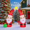 8.8FT Inflatable Christmas Santa Archway Xmas Yard Decoration LED Star Gift Toy Boxes Double Santa Design Home Ornament Gift