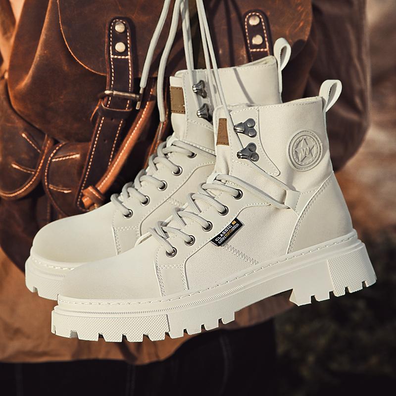 High Top Men's Canvas Shoes  Autumn Winter Platform Sneakers Comfortable Outdoor Ankle Short Boots Male Sneakers Zapatos Hombres